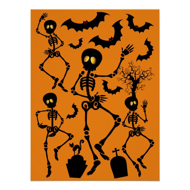 Halloween Skeletons Macabre Dance Poster (Vorderseite)