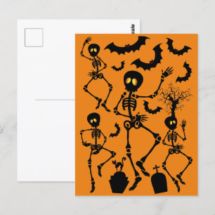 Halloween Skeletons Macabre Dance Postkarte