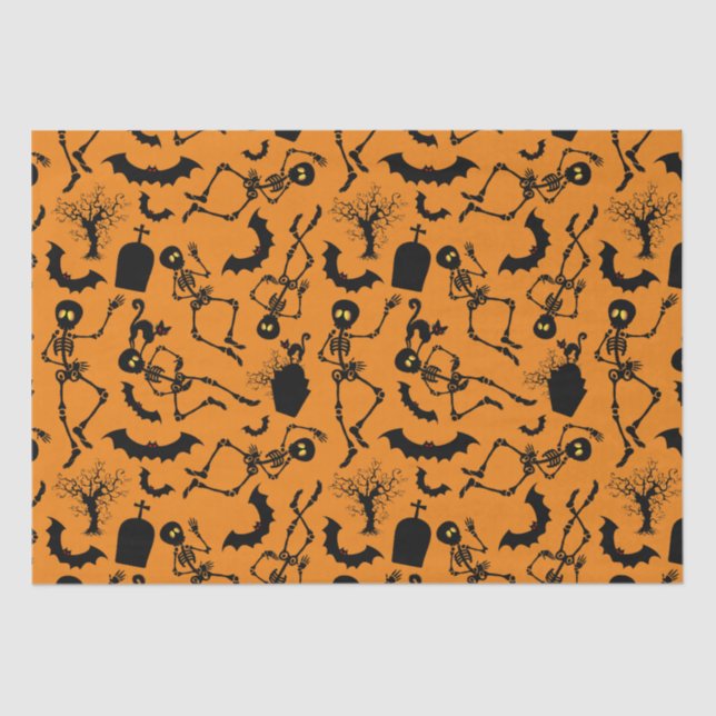 Halloween Skeletons Macabre Dance Seidenpapier (Vorderseite)