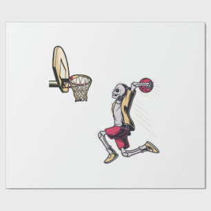 Halloween-Skelett-Basketballspieler-Kostüm Schädel Geschenkpapier