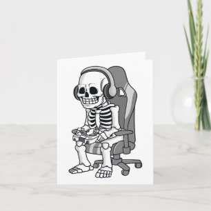 Halloween Skelett Beängstigend Gamer Boys Kids Karte