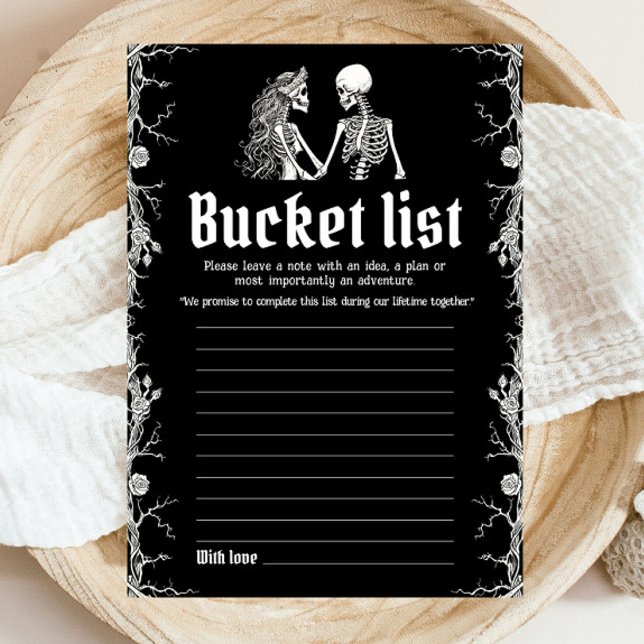 Halloween Skelett Brautparty Bucket List Game Einladung (Halloween Skeleton Bridal Shower Bucket List Game)