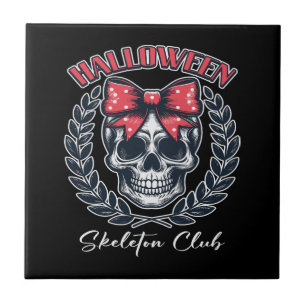 Halloween-Skelett-Club Fliese