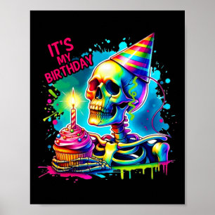 Halloween Skelett Das ist mein Geburtstagskleider- Poster