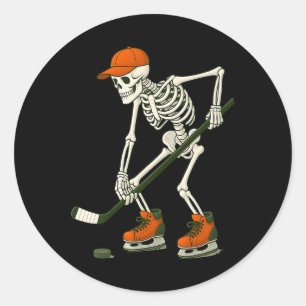 Halloween-Skelett-Eishockey-Kostüm Lustige Männer  Runder Aufkleber