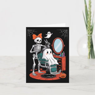 Halloween-Skelett-Friseur Hairstylist  Karte