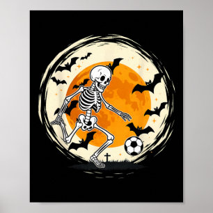 Halloween-Skelett-Fußball-Funny-Fußball-Kostüm Män Poster