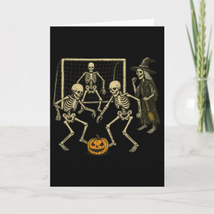 Halloween-Skelett-Fußball-Hexen-Trainer Gruseliger Karte
