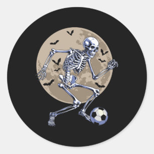 Halloween-Skelett-Fußball-Spooky-Jungen-Kostüm Runder Aufkleber