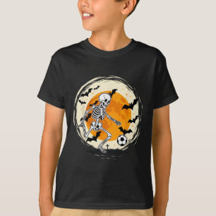 Halloween-Skelett-Fußball-Witziges Fuß Kostüm Herr T-Shirt
