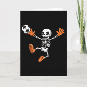 Halloween-Skelett-Fußballspieler-Sportfan-Grafik Karte