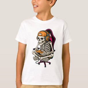 Halloween-Skelett-Gamer-Jungen-Gaming-Männer-Klein T-Shirt