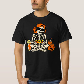 Halloween-Skelett-Gamer T-Shirt