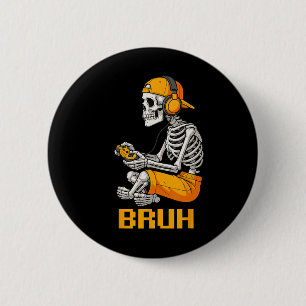 Halloween-Skelett-Gamer-Video-Gaming-Spaß-Skelett Button