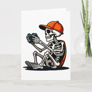 Halloween Skelett Gamer Videospiel 1 Karte