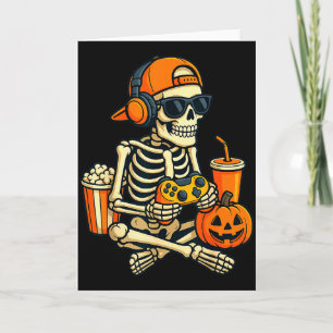 Halloween-Skelett-Gamer-Videospiel-Boys-Männer-Kin Karte