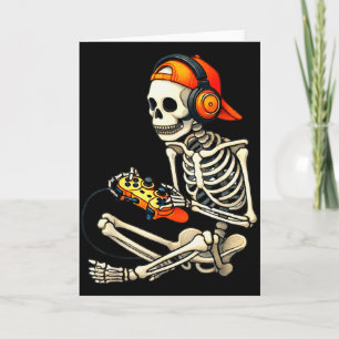 Halloween-Skelett-Gamer-Videospiel-Jungen-Männer-K Karte