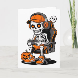 Halloween Skelett Gamer Videospiel Jungen Männer K Karte