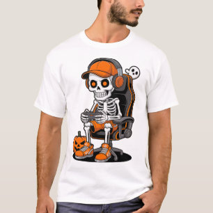 Halloween-Skelett-Gamer-Videospiel-Jungen-Männer-K T-Shirt