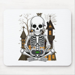 Halloween-Skelett-Gaming-Grusel-Videospieler-Junge Mousepad
