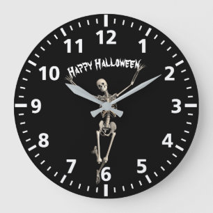 Halloween-Skelett Große Wanduhr