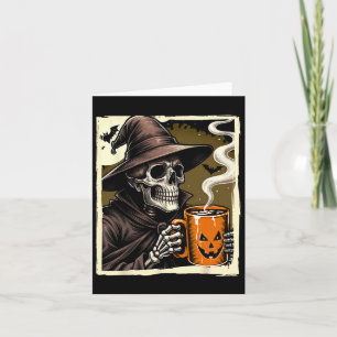 Halloween Skelett Heiße Kakao Tote Innen Spooky Se Karte