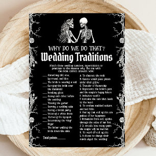 Halloween-Skelett-Hochzeitstraditionen-Brautspiel Einladung