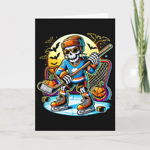 Halloween-Skelett-Hockey (1) Karte