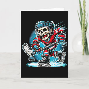 Halloween-Skelett-Hockey Karte