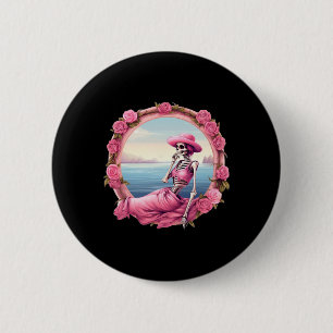 Halloween Skelett im Oktober tragen wir rosa mit b Button