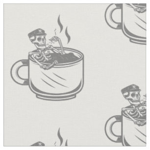 Halloween-Skelett-Kaffeetasse vintage retro Stoff
