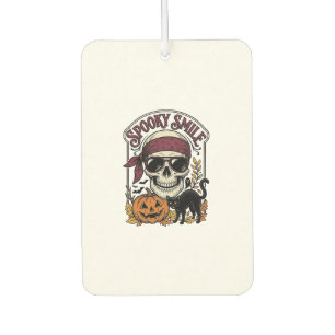 Halloween-Skelett-Katze Vintage-Kürbis-Grafik_1 Autolufterfrischer