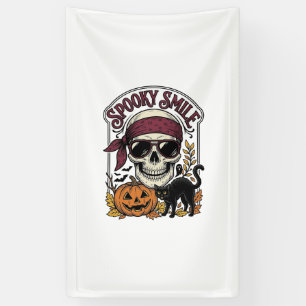 Halloween-Skelett-Katze Vintage-Kürbis-Grafik_1 Banner