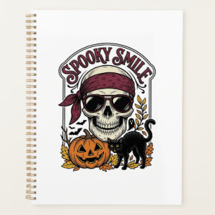 Halloween-Skelett-Katze Vintage-Kürbis-Grafik_1 Planer