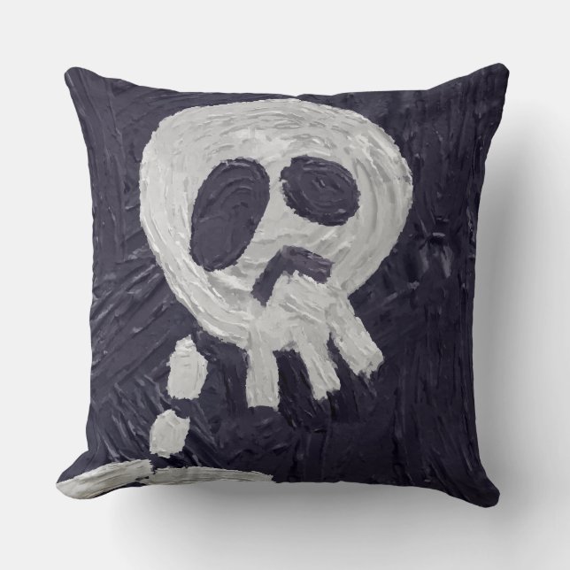 Halloween-Skelett Kissen (Vorderseite)