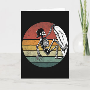 Halloween-Skelett-Kletterer Vintage-Skelett-Fels Karte