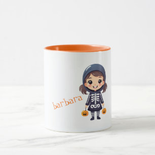 Halloween-Skelett-Kostüm Mädchen Personalisierter Tasse