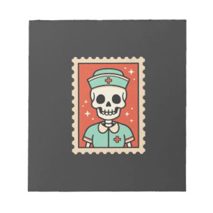 Halloween-Skelett-Krankenschwester-Stempel-Design_ Notizblock