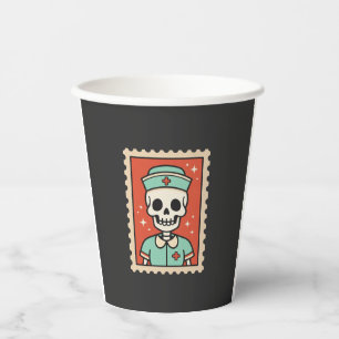 Halloween-Skelett-Krankenschwester-Stempel-Design_ Pappbecher