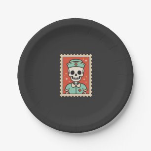Halloween-Skelett-Krankenschwester-Stempel-Design_ Pappteller