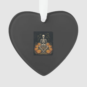 Halloween-Skelett-Kürbis-Vintage-Retro-Design_1 Ornament