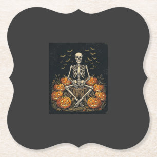 Halloween-Skelett-Kürbis-Vintage-Retro-Design_1 Untersetzer