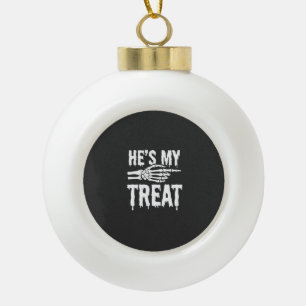 Halloween-Skelett-Leckerei-Typografie-Design Keramik Kugel-Ornament