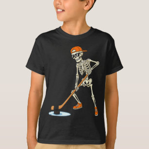 Halloween-Skelett Lustiger Hockey Für Jungen Teena T-Shirt