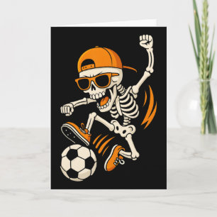 Halloween-Skelett Lustiges Fußball-Shirt für Junge Karte