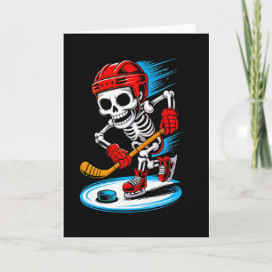 Halloween-Skelett Lustiges Hockey-Shirt für Teenag Karte