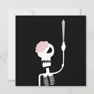 Halloween-Skelett mit einem Schwert Mitteilungskarte