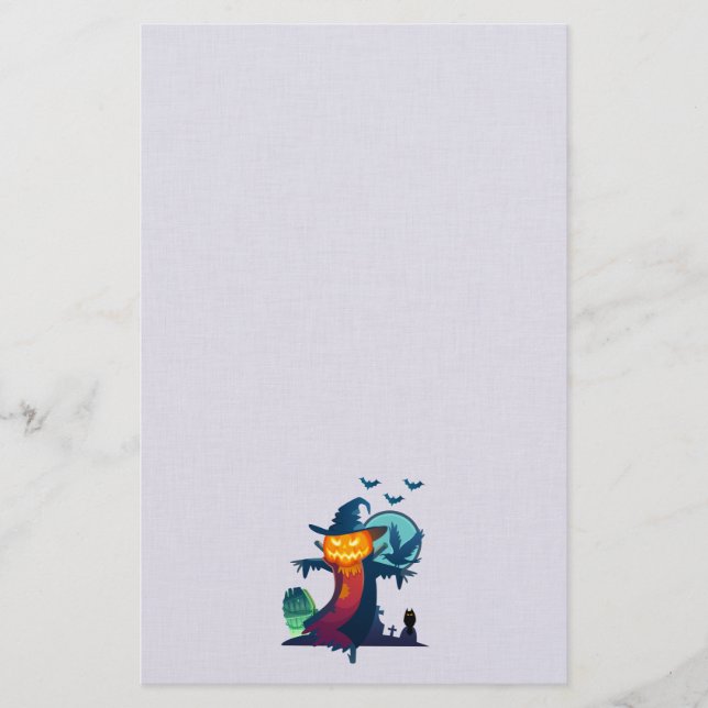 Halloween-Skelett mit Fledermauskeule Briefpapier (Vorderseite)