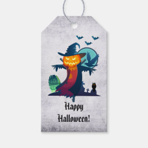 Halloween-Skelett mit Fledermauskeule Geschenkanhänger