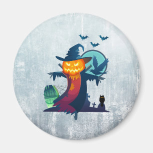 Halloween-Skelett mit Fledermauskeule Magnet